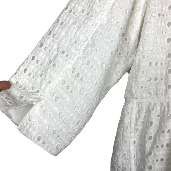 Chico’s White Eyelet Evie Peplum Jacket size XL - Picture 3 of 7